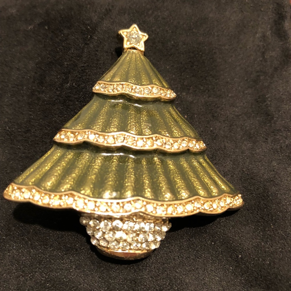 Monet Christmas Tree Brooch